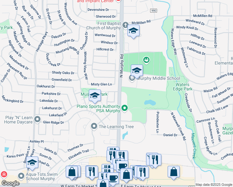 map of restaurants, bars, coffee shops, grocery stores, and more near 522 Angle Ridge Drive in Plano