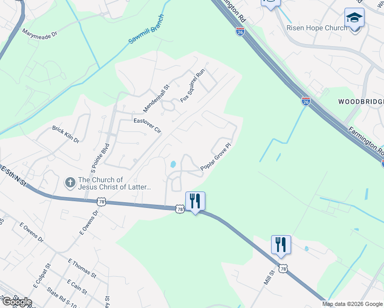 map of restaurants, bars, coffee shops, grocery stores, and more near 1002 Yellow Hawthorn Circle in Summerville