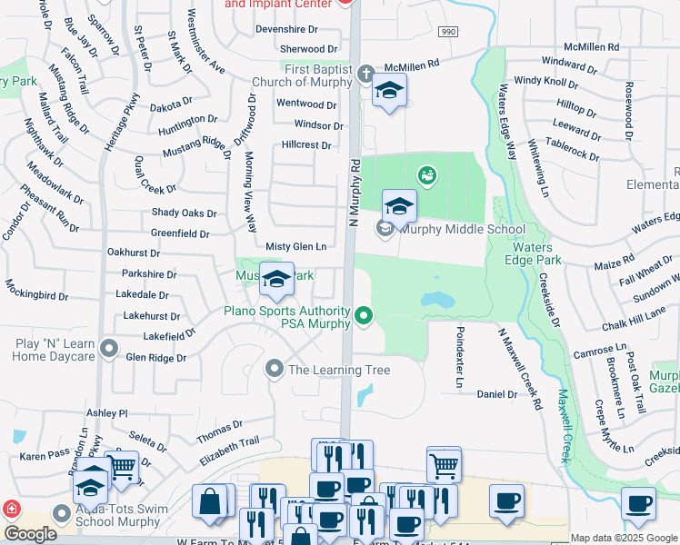 map of restaurants, bars, coffee shops, grocery stores, and more near 522 Angle Ridge Drive in Murphy