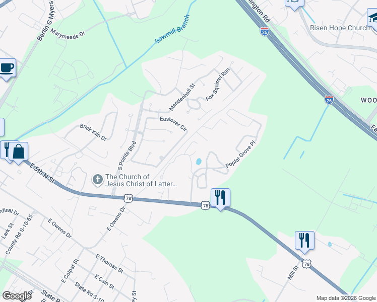 map of restaurants, bars, coffee shops, grocery stores, and more near 103 Pond Pine Trail in Summerville
