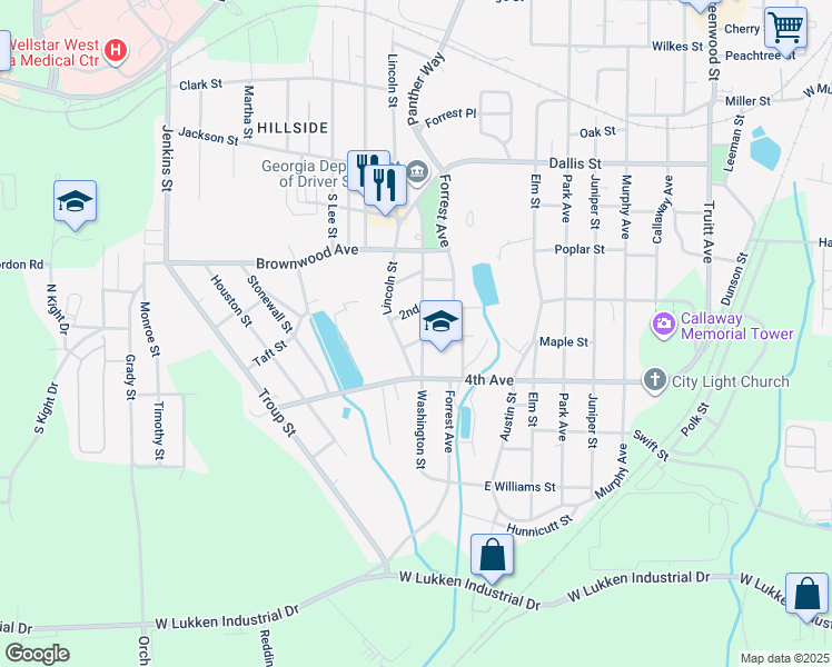 map of restaurants, bars, coffee shops, grocery stores, and more near 1200 3rd Avenue in LaGrange