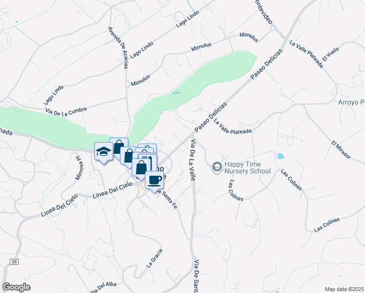 map of restaurants, bars, coffee shops, grocery stores, and more near 6159 Paseo Delicias in Rancho Santa Fe