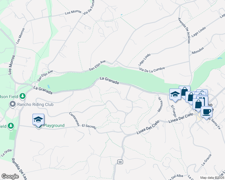 map of restaurants, bars, coffee shops, grocery stores, and more near 5505 Codorniz in Rancho Santa Fe