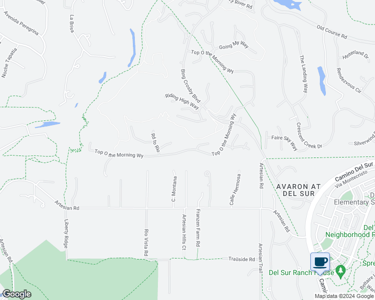 map of restaurants, bars, coffee shops, grocery stores, and more near Top of the Morning Way in San Diego
