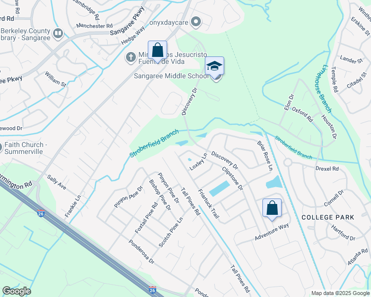 map of restaurants, bars, coffee shops, grocery stores, and more near 2008 Clipstone Drive in Ladson