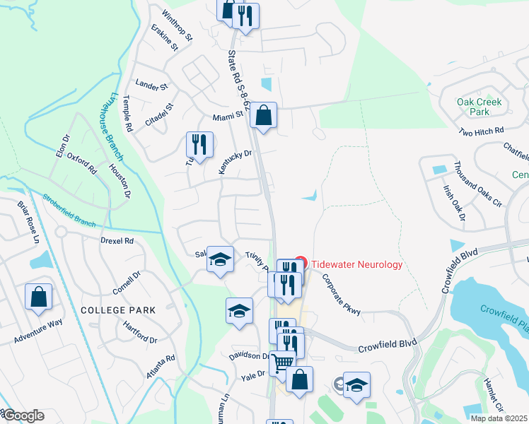 map of restaurants, bars, coffee shops, grocery stores, and more near 1216 Texas Drive in Ladson