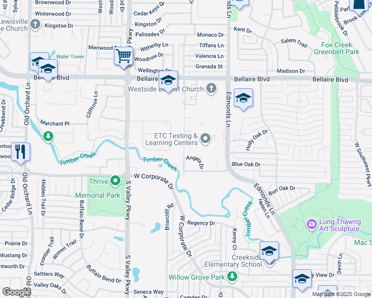 map of restaurants, bars, coffee shops, grocery stores, and more near 922 Beverly Court in Lewisville