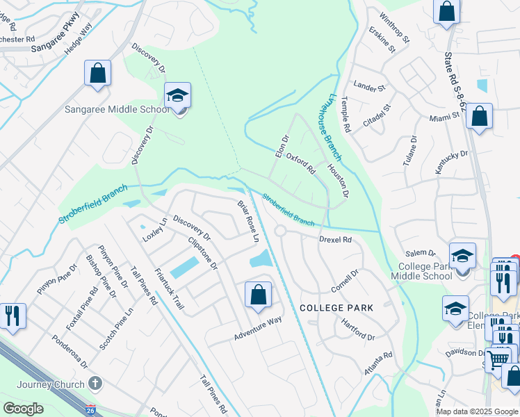 map of restaurants, bars, coffee shops, grocery stores, and more near 207 Kent Court in Ladson