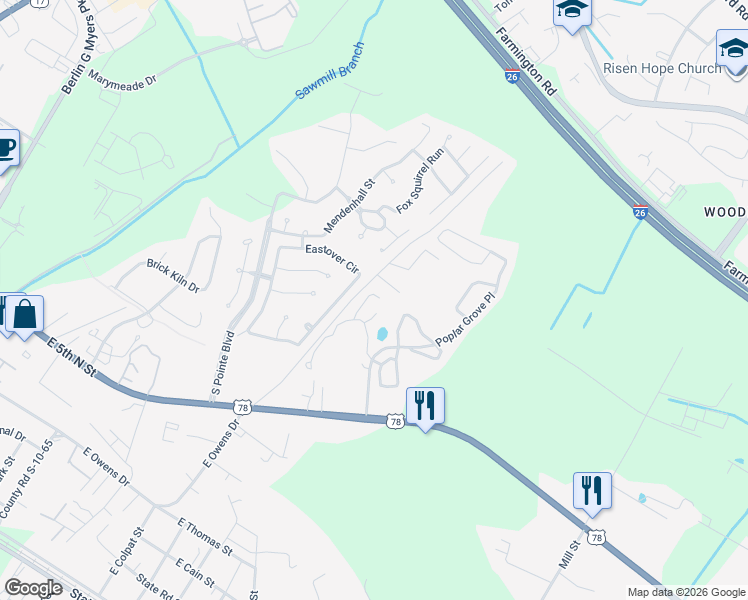 map of restaurants, bars, coffee shops, grocery stores, and more near 602 Pond Pine Trail in Summerville