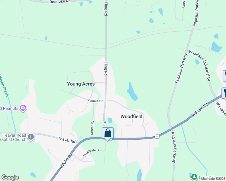 map of restaurants, bars, coffee shops, grocery stores, and more near 381 Fling Road in LaGrange