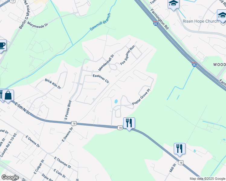 map of restaurants, bars, coffee shops, grocery stores, and more near 103 Pond Pine Trail in Summerville