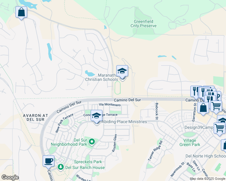 map of restaurants, bars, coffee shops, grocery stores, and more near in San Diego