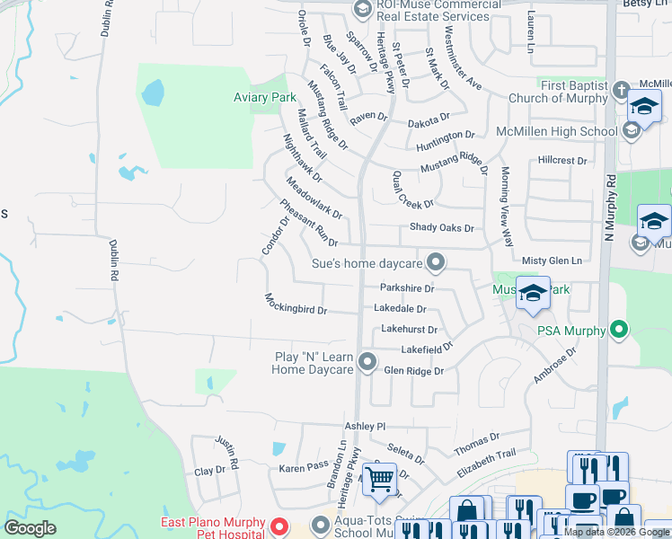 map of restaurants, bars, coffee shops, grocery stores, and more near 527 Cedarbird Trail in Murphy