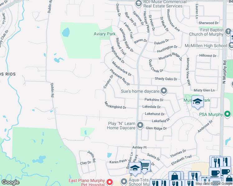 map of restaurants, bars, coffee shops, grocery stores, and more near 600 Peacock Drive in Murphy