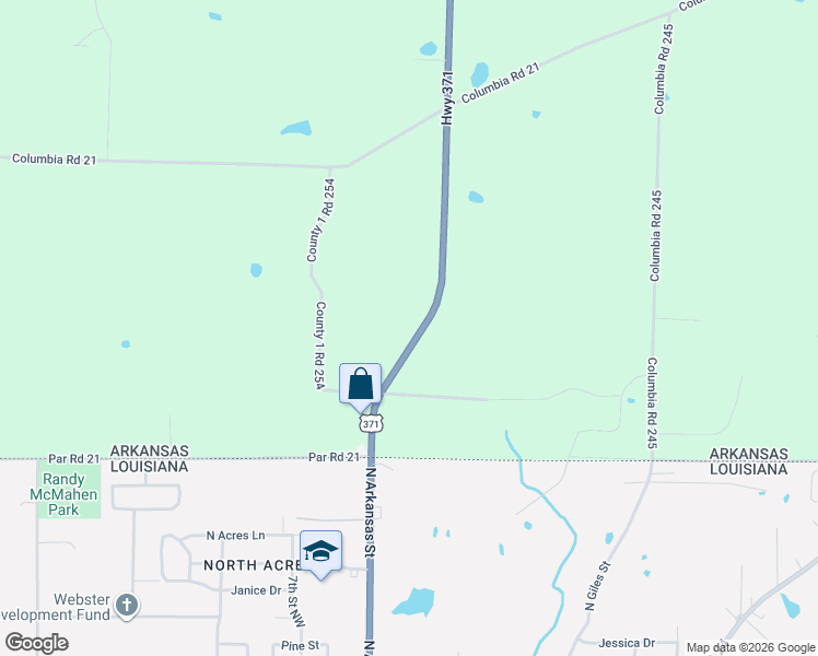 map of restaurants, bars, coffee shops, grocery stores, and more near 14201-14939 U.S. Highway 371 in Taylor