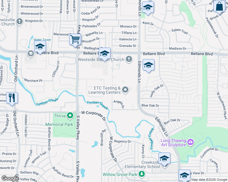 map of restaurants, bars, coffee shops, grocery stores, and more near 922 Beverly Court in Lewisville