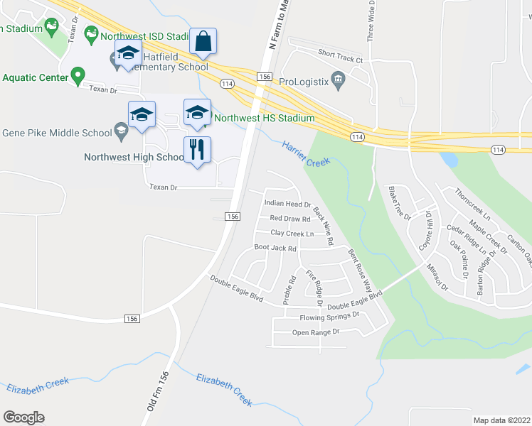 map of restaurants, bars, coffee shops, grocery stores, and more near 2400 Red Draw Rd in Fort Worth