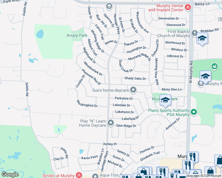 map of restaurants, bars, coffee shops, grocery stores, and more near 429 Oakhurst Drive in Murphy