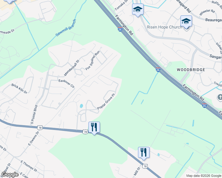 map of restaurants, bars, coffee shops, grocery stores, and more near 1202 Buckthorn Circle in Summerville