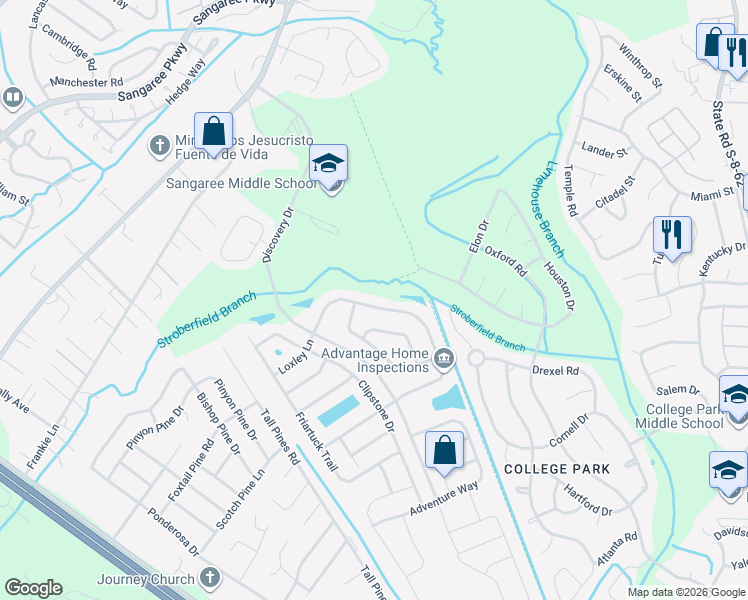 map of restaurants, bars, coffee shops, grocery stores, and more near 1034 Briar Rose Lane in Ladson