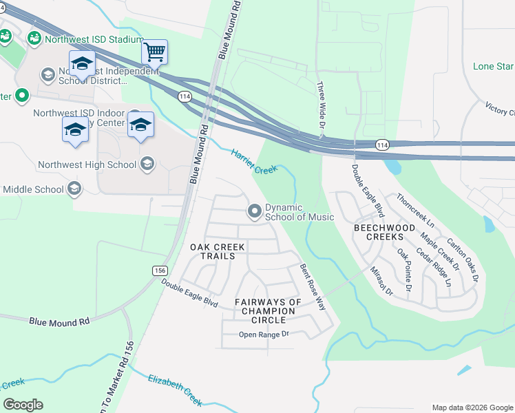 map of restaurants, bars, coffee shops, grocery stores, and more near 2509 Indian Head Drive in Fort Worth