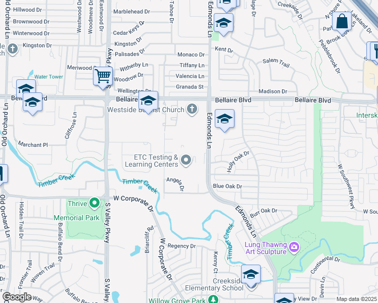 map of restaurants, bars, coffee shops, grocery stores, and more near 1716 South Edmonds Lane in Lewisville