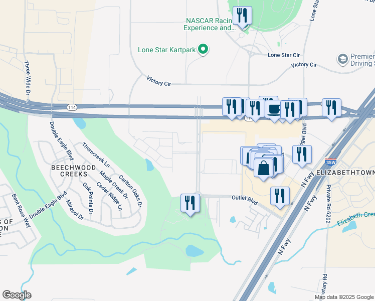 map of restaurants, bars, coffee shops, grocery stores, and more near in Fort Worth