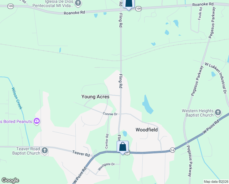 map of restaurants, bars, coffee shops, grocery stores, and more near 398 Debra Drive in LaGrange