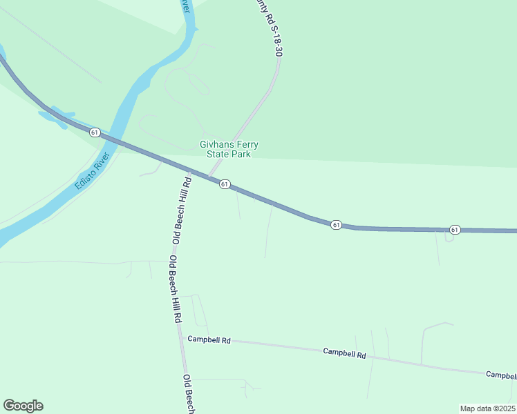map of restaurants, bars, coffee shops, grocery stores, and more near 2211 South Carolina 61 in Ridgeville