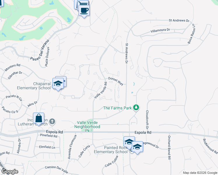 map of restaurants, bars, coffee shops, grocery stores, and more near 13228 Cooperage Court in Poway