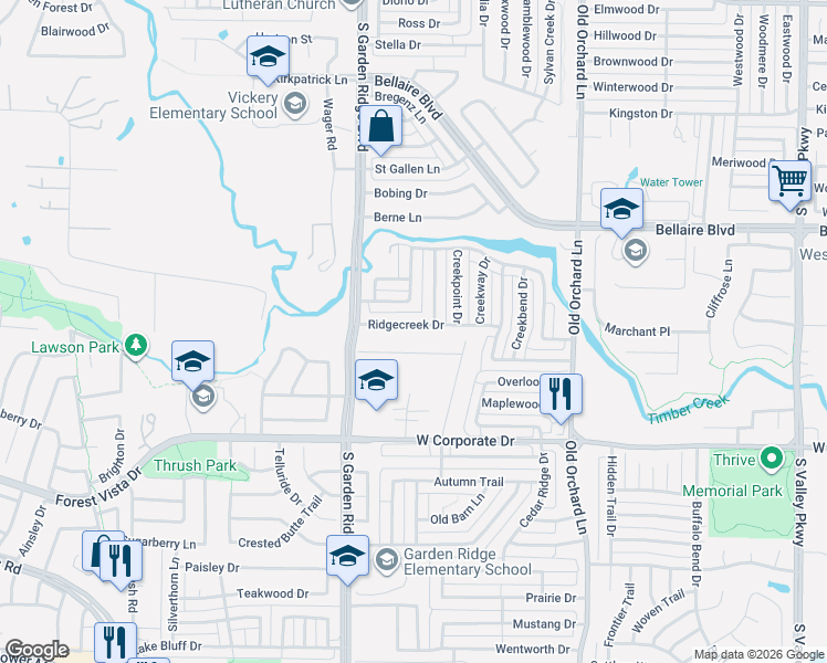 map of restaurants, bars, coffee shops, grocery stores, and more near 1431 Bart Lane in Lewisville