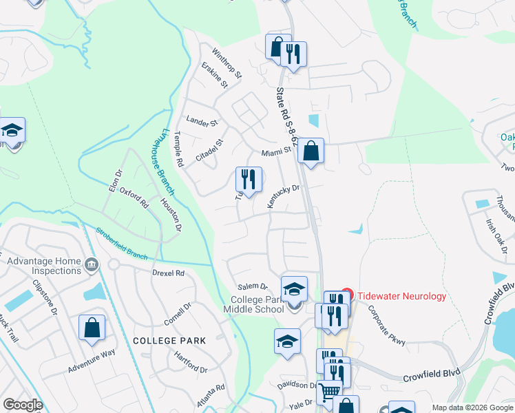 map of restaurants, bars, coffee shops, grocery stores, and more near 517 Savannah Road in Ladson