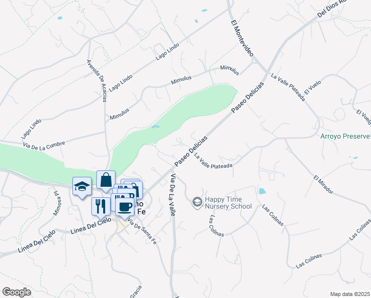 map of restaurants, bars, coffee shops, grocery stores, and more near 6325 La Valle Plateada in Rancho Santa Fe