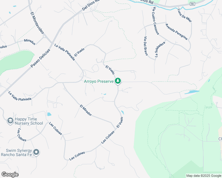 map of restaurants, bars, coffee shops, grocery stores, and more near 17268 El Vuelo in Rancho Santa Fe