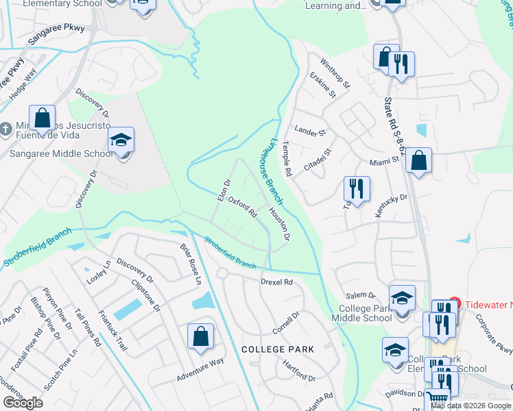 map of restaurants, bars, coffee shops, grocery stores, and more near 103 Ohio Way in Ladson