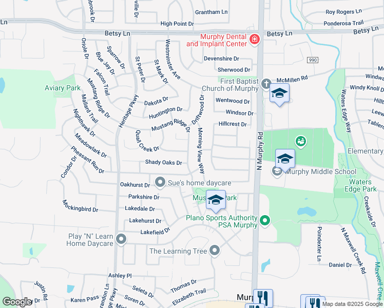 map of restaurants, bars, coffee shops, grocery stores, and more near 700 Mustang Ridge Drive in Murphy