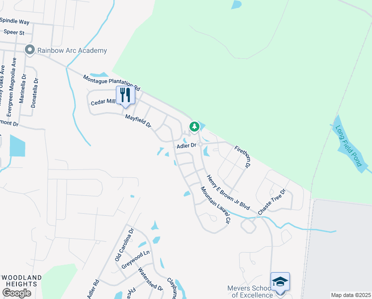 map of restaurants, bars, coffee shops, grocery stores, and more near 422 Mountain Laurel Circle in Goose Creek