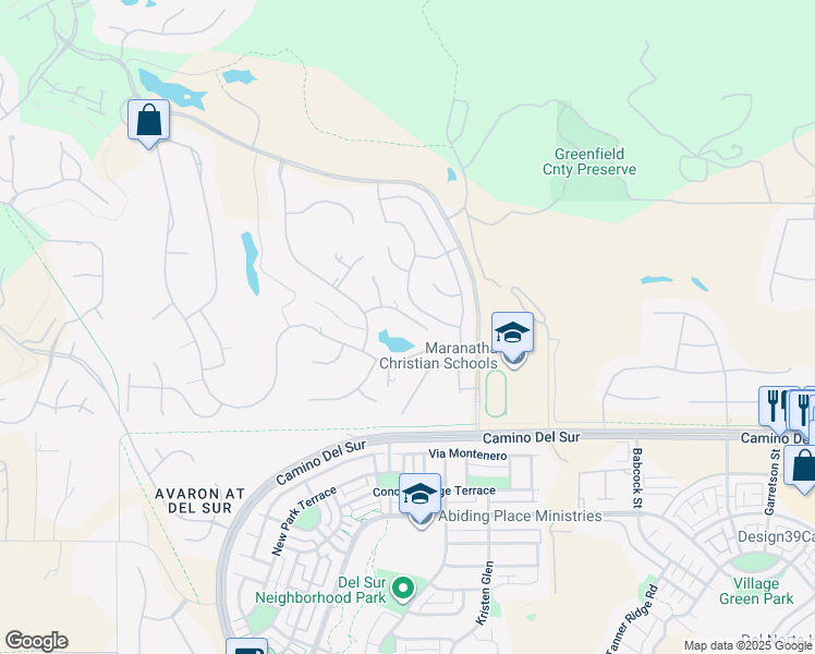 map of restaurants, bars, coffee shops, grocery stores, and more near 8451 Hidden Cove Way in San Diego