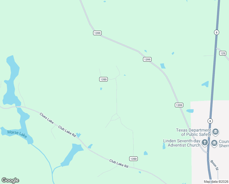 map of restaurants, bars, coffee shops, grocery stores, and more near County Road 1350 in Linden