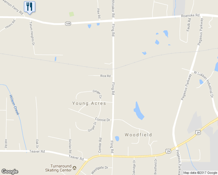 map of restaurants, bars, coffee shops, grocery stores, and more near 294 Fling Road in LaGrange