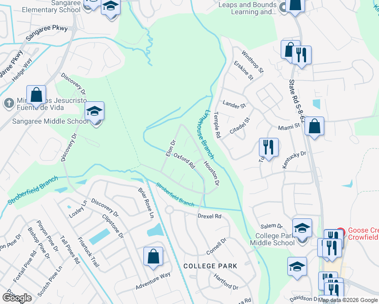 map of restaurants, bars, coffee shops, grocery stores, and more near 102 Case Ct in Ladson