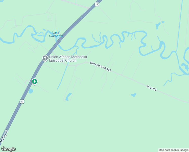 map of restaurants, bars, coffee shops, grocery stores, and more near 7271 George Washington Lane in Awendaw