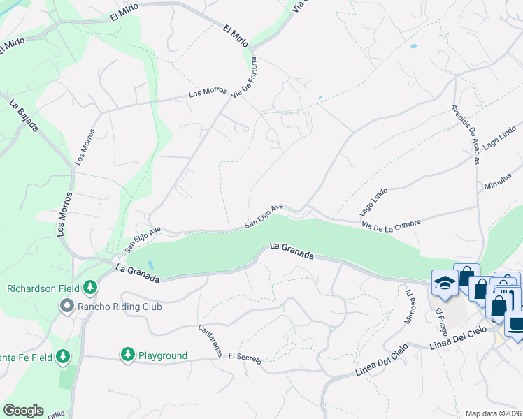 map of restaurants, bars, coffee shops, grocery stores, and more near 17208 Via Recanto in Rancho Santa Fe