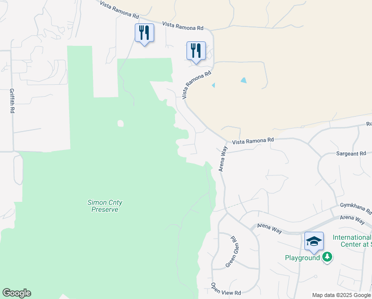 map of restaurants, bars, coffee shops, grocery stores, and more near 23303 Nuevo Mundo Road in Ramona