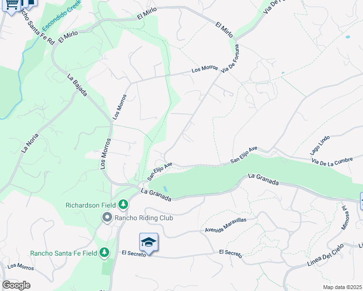 map of restaurants, bars, coffee shops, grocery stores, and more near 17309 Via De Fortuna in Rancho Santa Fe