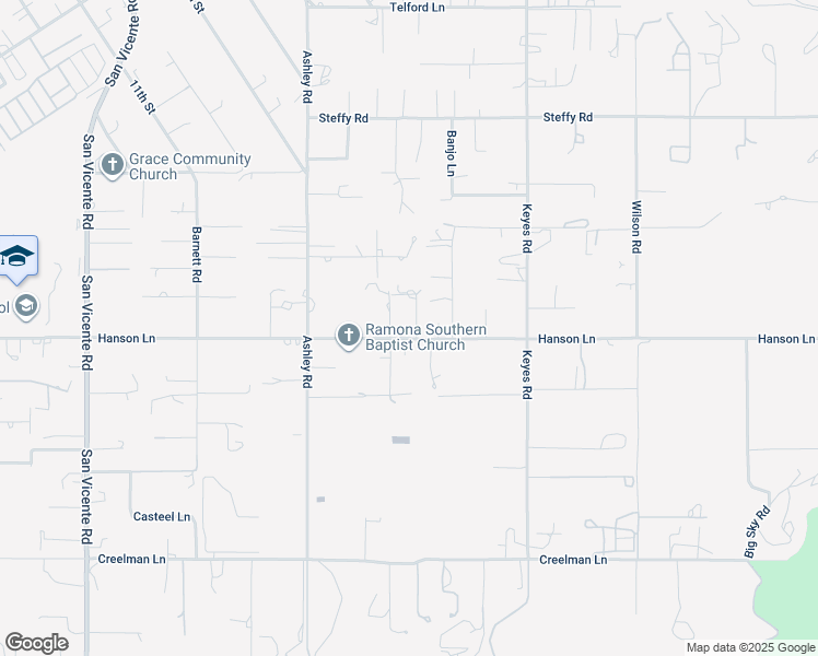 map of restaurants, bars, coffee shops, grocery stores, and more near 724 Hanson Lane in Ramona
