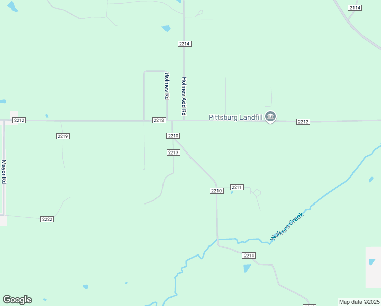 map of restaurants, bars, coffee shops, grocery stores, and more near 1731 County Road 2210 in Pittsburg
