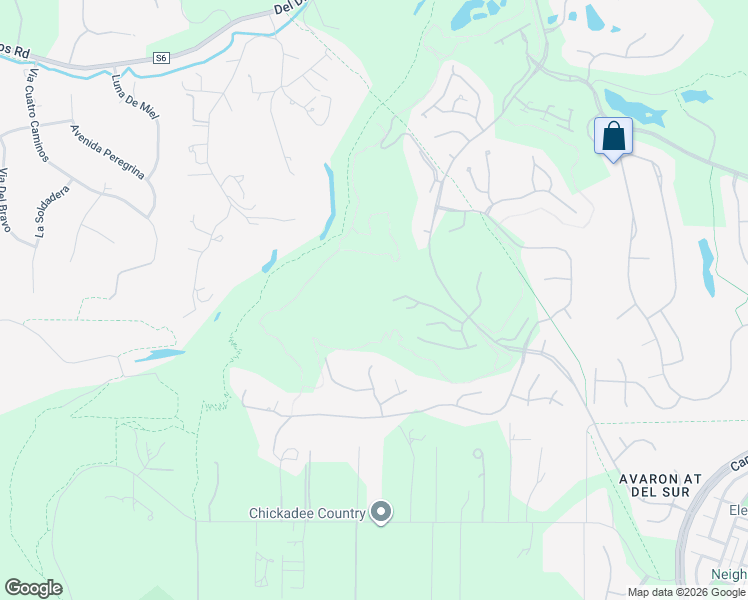 map of restaurants, bars, coffee shops, grocery stores, and more near 16693 Riding High Way in San Diego