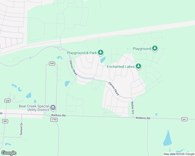 map of restaurants, bars, coffee shops, grocery stores, and more near 10086 County Road 540 in Lavon