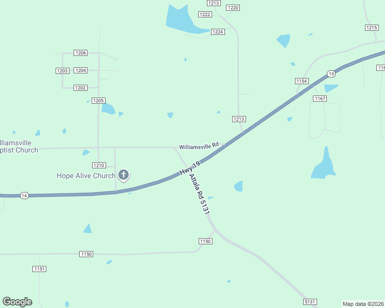 map of restaurants, bars, coffee shops, grocery stores, and more near 10766 Attala Road 5131 in Kosciusko